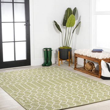 Ourika Moroccan Geometric Textured Weave Indoor/outdoor Rug